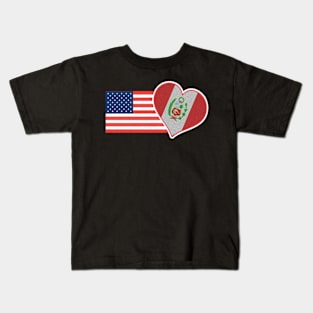 Peru T-Shirt USA Flag Spanish Peru Food Culture Kids T-Shirt